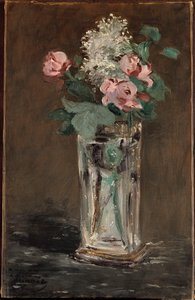 Blumen in einer Kristallvase