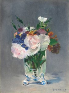 Blumen in einer Kristallvase, ca. 1882