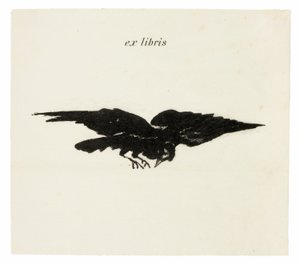 Fliegender Rabe: Ex Libris, aus Der Rabe (Le Corbeau) von Édouard Manet