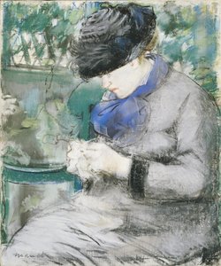 Mädchen im Garten sitzend, 1879 von Édouard Manet