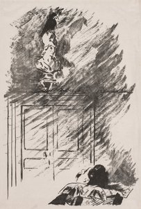 Illustration zu Der Rabe von Edgar Allan Poe von Édouard Manet