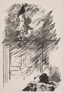 Illustration für Der Rabe von Edgar Allan Poe von Édouard Manet