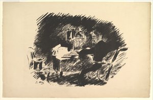 Es war einmal ein düsteres Mitternacht. Illustration zu Der Rabe von Edgar Allan Poe von Édouard Manet