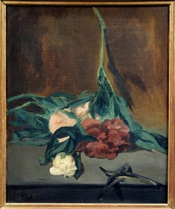 Pfingstrosen und Gartenschere von Édouard Manet