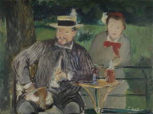 Porträt von Ernest Hoschedé mit seiner Tochter Marthe, ca. 1876 von Édouard Manet
