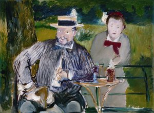 Porträt von Ernest Hoschede und seiner Tochter Martha, ca. 1876 von Édouard Manet