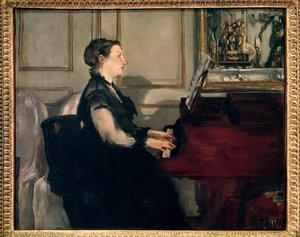 Porträt von Madame Manet am Klavier