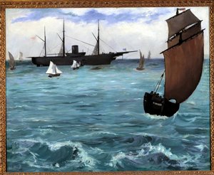 Das amerikanische Schiff Kearsarge vor Boulogne-sur-Mer