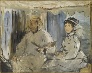 Der Maler Monet in seinem Atelier, 1874 von Édouard Manet