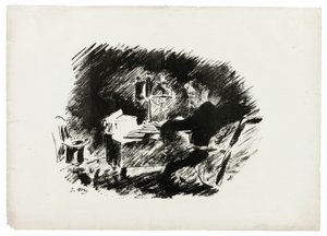 Unter der Lampe ("Es war einmal ein düsterer Mitternacht..."), aus Der Rabe (Le Corbeau) von Édouard Manet