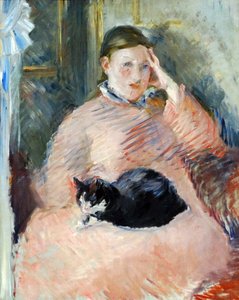 Frau mit Katze um 1880-2, von dem französischen Impressionisten Edouard Manet von Édouard Manet
