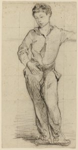 Junger Mann stehend (Léon Leenhoff) (recto); Skizze eines stehenden Jungen (verso) von Édouard Manet
