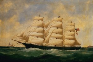 Das US-Segelschiff Servia vor Le Havre