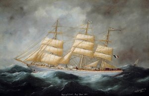 Blick auf Cap Hornier „Admiral Cecile“ von Edouard Marie Adam