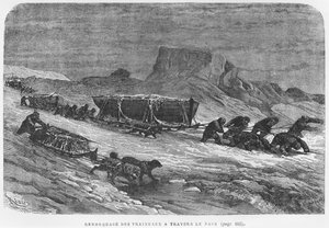 Schlitten durch das Packeis ziehen, Illustration aus 