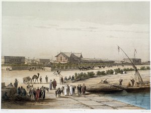 Szene und Ansicht des Kanals - in Einweihung des Suezkanals von G. Nicole. 1869