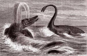 Der Ichthyosaurus und der Plesiosaurus von Edouard Riou