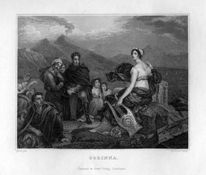 Corinna, antike griechische Dichterin, ca. 1833 von Edouard Schuler