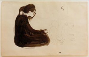 Sitzende Frau