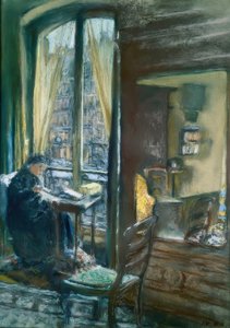 Madame Vuillard näht am Fenster, rue de Calais von Edouard Vuillard