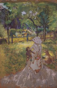 Mutter und Kind im Garten