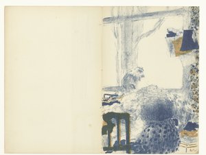 Näherin sitzt am Fenster im Innenraum von Edouard Vuillard