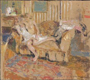 Akt im gestreiften Salon von Edouard Vuillard