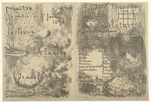 Umschlag für Programmheft mit Werbung für La Revue Blanche und Ankündigung des Theaterstücks Ames solitaires von Edouard Vuillard