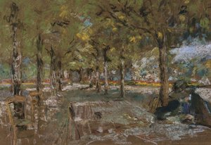 Lesen unter den Bäumen in Amfreville, um 1906 von Edouard Vuillard