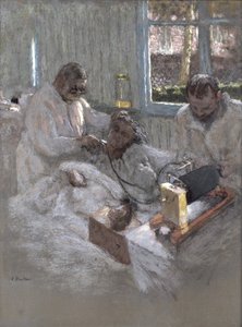 Der Kardiologe Henri Vaquez (1860-1936) und sein Assistent, Doktor Parvu, in La Pitie, ca. 1918-21 von Edouard Vuillard
