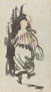 Gehende Figur von hinten gesehen