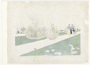Spaziergänger im Park der Tuilerien in Paris von Edouard Vuillard