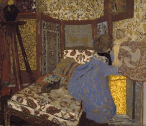 Frau in Blau mit einem Kind, ca. 1899 von Edouard Vuillard