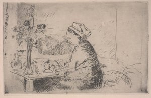 Frau mit einem Blumenstrauß, ca. 1924 von Edouard Vuillard