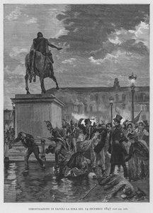 Demonstration in Neapel am Abend des 14. Dezember 1847 von Edouardo Matania