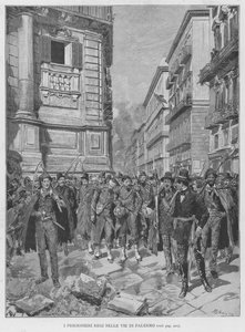 Die königlichen Gefangenen in den Straßen von Palermo