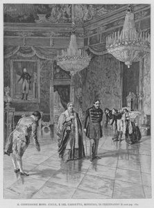 Der Beichtvater Mons Cocle und Del Carretto, Minister von Ferdinand II von Edouardo Matania