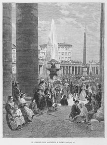 Der Tag des Jubiläums in Rom (Gravur) von Edouardo Matania
