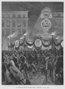 Der Abend des 8. September 1847 in Mailand von Edouardo Matania