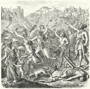 Invasion des römischen Territoriums durch die Kimbern, Ende des 2. Jahrhunderts v. Chr. von Eduard Bendemann