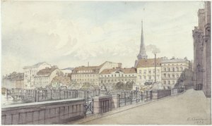 Mühlendamm und Burgstraße in Berlin von Eduard Gaertner