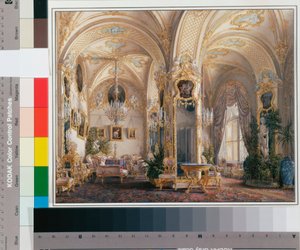 Interieurs des Winterpalastes: Der Salon im Rokokostil mit Putten von Eduard Hau