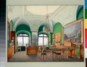Interieurs des Winterpalastes: Das große Arbeitszimmer von Kaiser Nikolaus I. von Eduard Hau