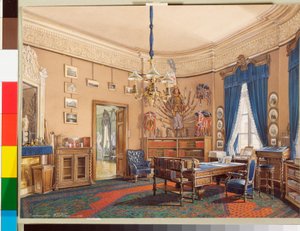 Interieurs des Winterpalastes - Das Arbeitszimmer des Kronprinzen Nikolai Alexandrowitsch von Eduard Hau