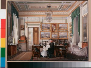 Interieur des Winterpalastes: Das Arbeitszimmer von Kaiser Alexander II. von Eduard Hau
