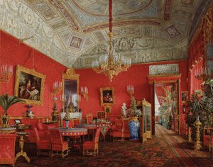 Innenräume des Winterpalastes. Der große Salon von Kaiserin Alexandra Fjodorowna