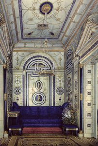 Das Blaue Kabinett im Großen Palast in Zarskoje Selo, vor 1840