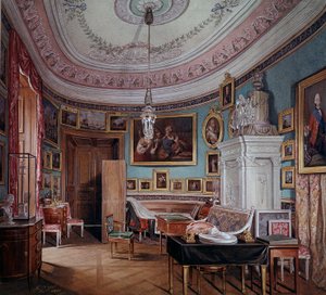 Ansicht des Zimmers von Paul I. in Gatchina von Eduard Hau
