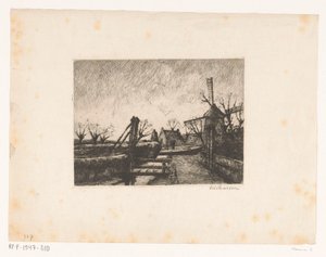 Pfad mit Brücke entlang eines Grabens von Eduard Karsen (signed by artist)