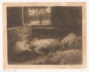 Schweine im Stall von Eduard Karsen (signed by artist)